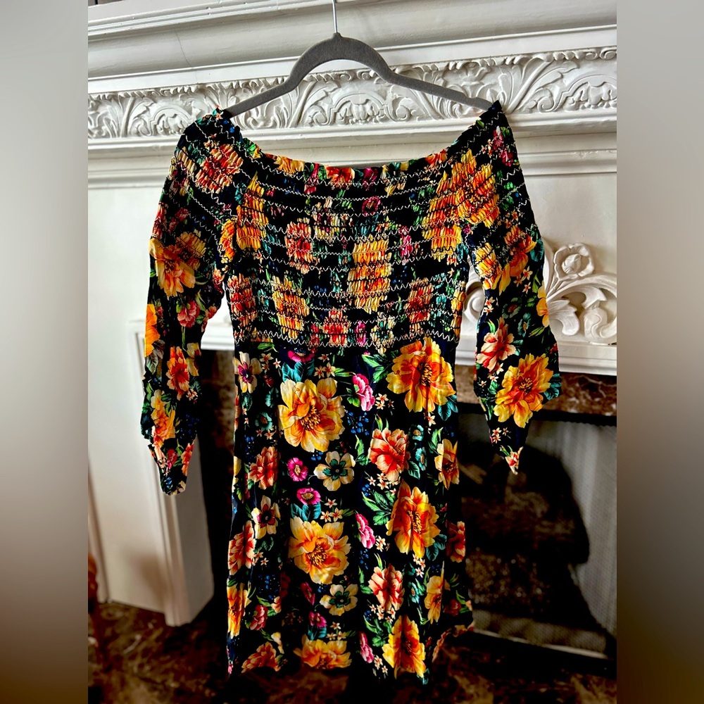 Farm Rio de Janeiro for Anthropologie off the shoulder midi dress